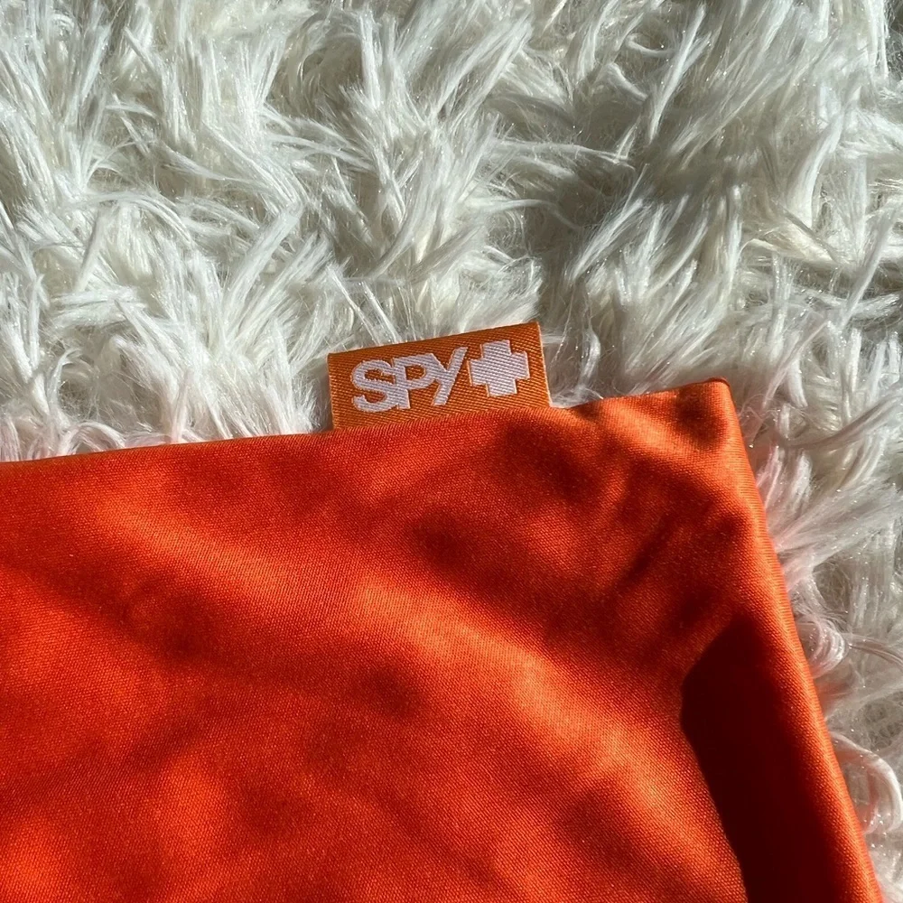 Spy + orange ski snowboard goggle /‎ glasses drawstring bag